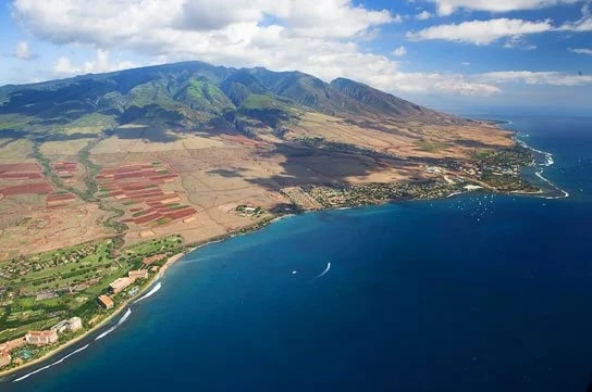 Arial of Lahaina - where we are staying. - Photo © Carl Amoth
